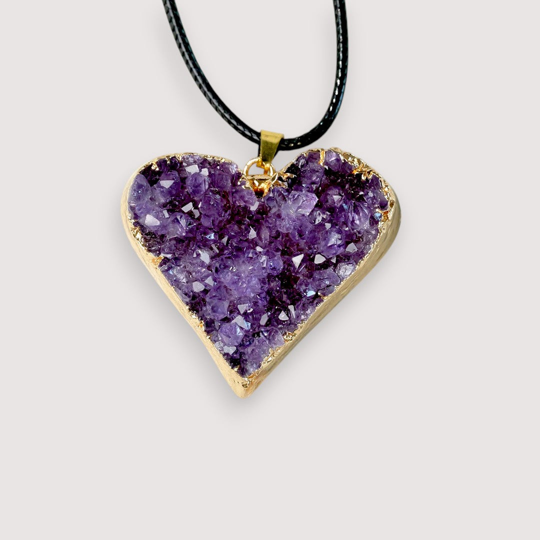 Purple Healing Heart Light Necklace