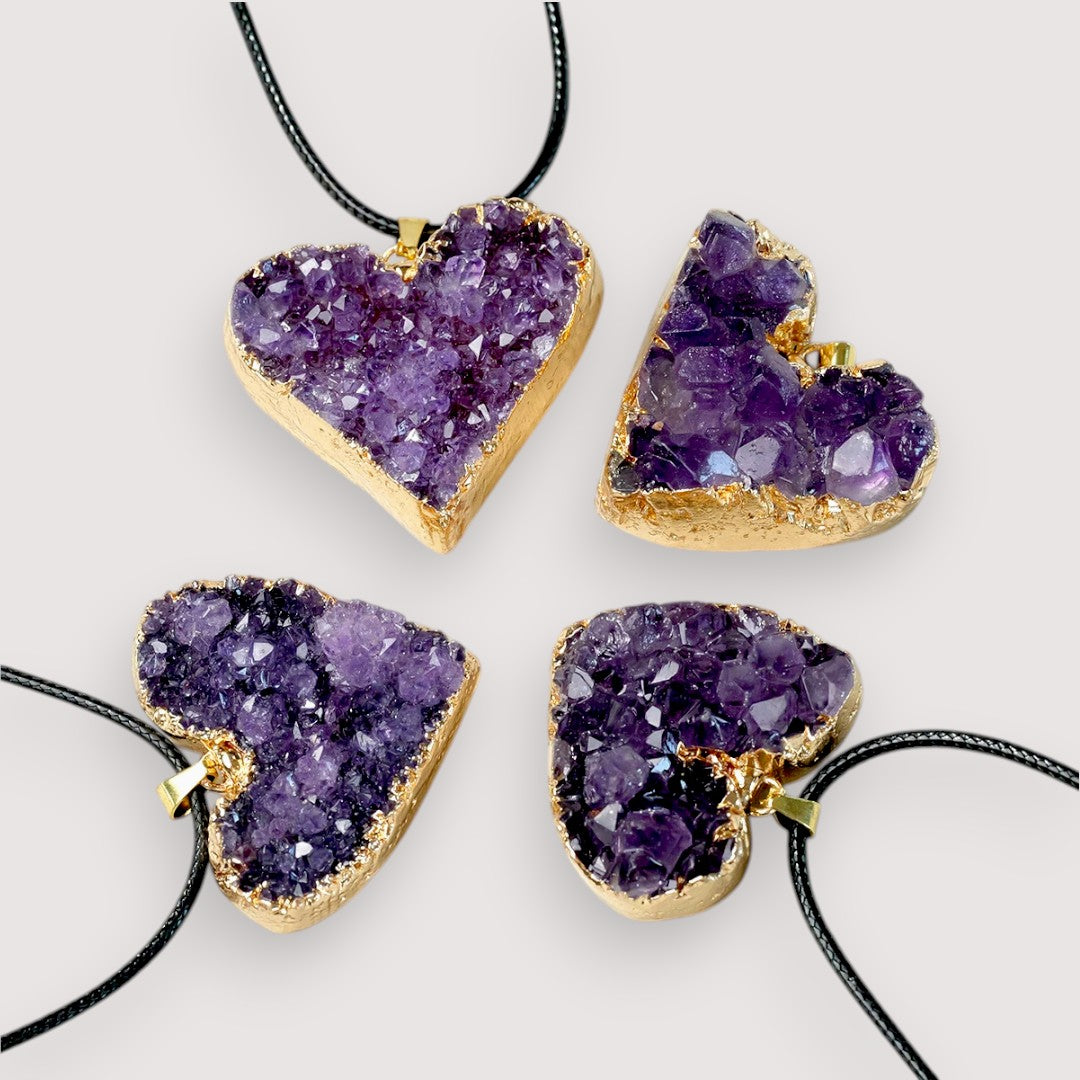 Purple Healing Heart Light Necklace